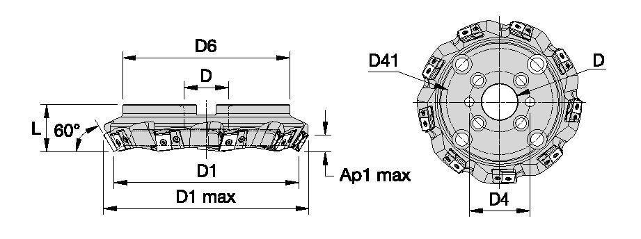 MEGA 60° • Heavy-Duty Face Milling Shell Mills