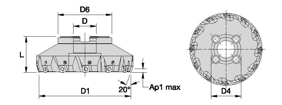 FIX-PERFECT 20° Cast Iron Shell Mills SPHX1205... - Inch 1532255 200C16RP70SP12C4WUFP - Kennametal.com