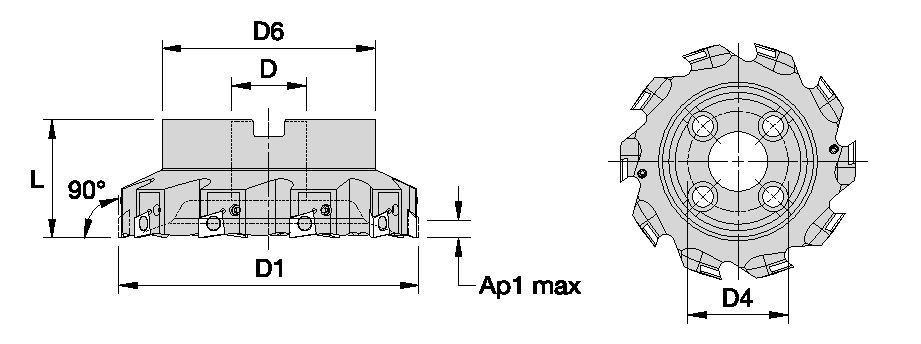 Fix-Perfect 90° Aluminium Shell Mills HPM Line - Metric 1762370 125B08RP90BG15C8WHPM - Kennametal.com