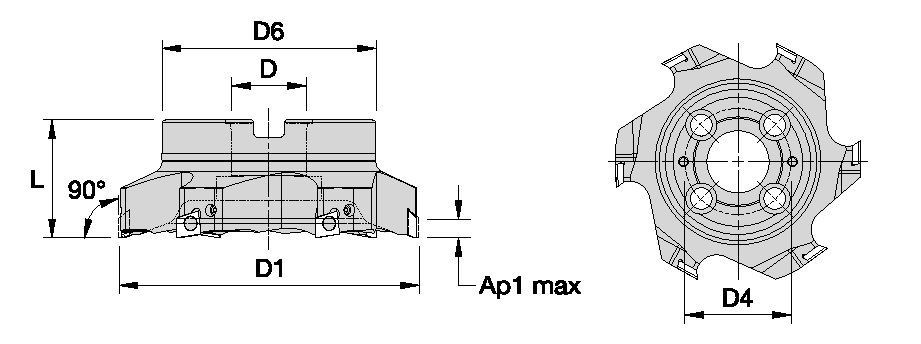 Fix-Perfect 90° Aluminium Shell Mills M Line - Metric 2210830 125B05RP90BG15CM - Kennametal.com
