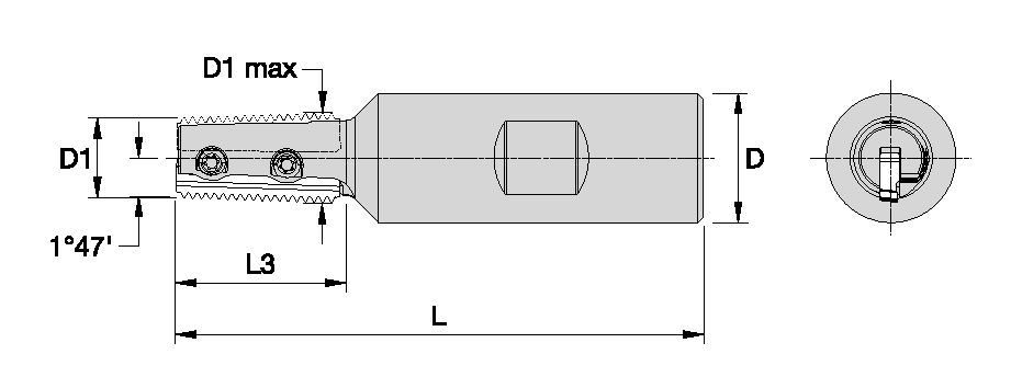 TM Series TMT24 • Weldon® Shank • Conical Threads