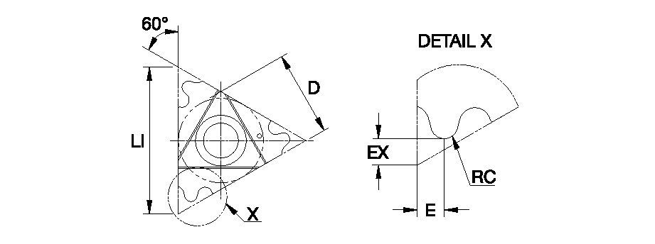Laydown Internal Threading Insert • Round • Cresting