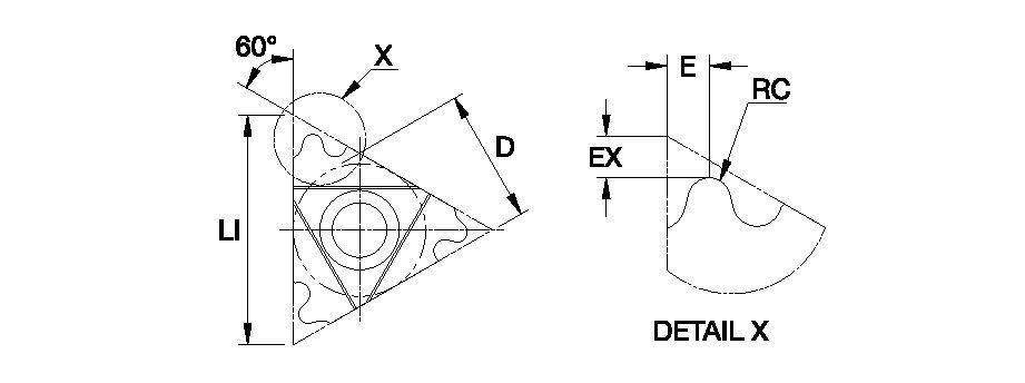 Laydown External Threading Insert • Round • Cresting