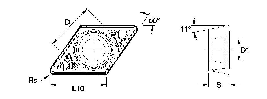Screw-On DPMT ISO/ANSI Turning Insert 3753421 - Kennametal