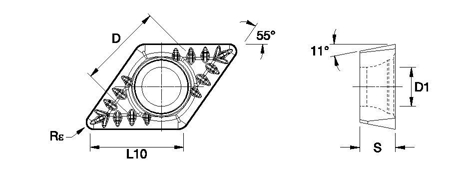 Screw-On DPMT ISO/ANSI Turning Insert 3744983 - Kennametal