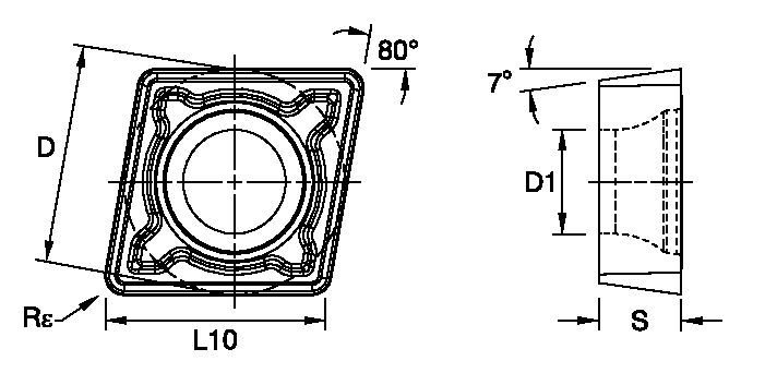 Screw-On CCMT ISO/ANSI Turning Insert 1161843 - Kennametal