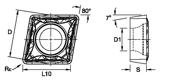 Screw-On CCMT ISO/ANSI Turning Insert 3769093 - Kennametal