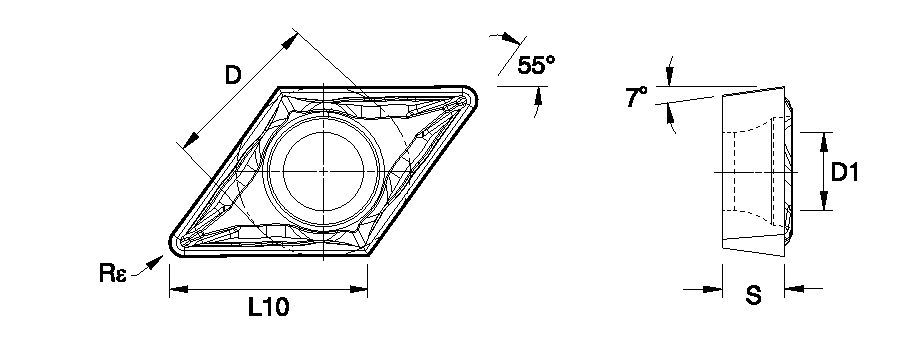 Screw-On DCMT ISO/ANSI Turning Insert 3769013 - Kennametal