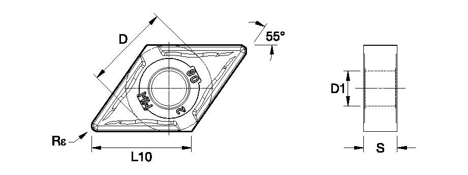 Kenloc™ DNMG ISO/ANSI Turning Insert 5628838 - Kennametal