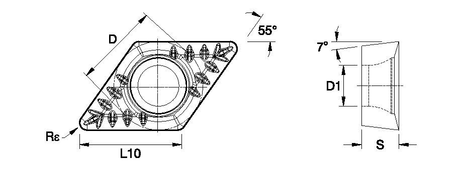Screw-On DCMT ISO/ANSI Turning Insert 3744982 - Kennametal