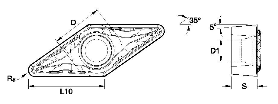 Screw-On VBMT ISO/ANSI Turning Insert 3769464 - Kennametal