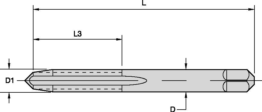 Hand Taps • Series 5305 • Machine Screw Sizes • Taper Chamfer