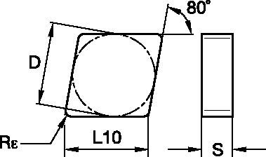 Kendex™ CNGN120408T02020 ISO/ANSI Turning Insert 2952552 - Widia