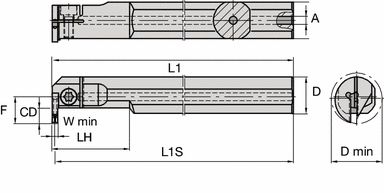 A4™ A25RA4EMR0310M Boring Bar 1949657 - Kennametal