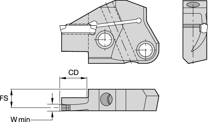 Lame modulari per scanalatura e tornitura A4™ • Scanalatura frontale