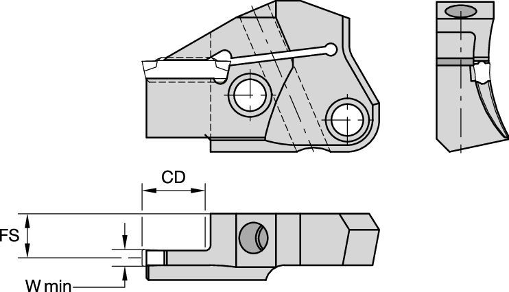 A4™ 홈가공 및 선삭 • 일체형 소구경 단면 홈가공
