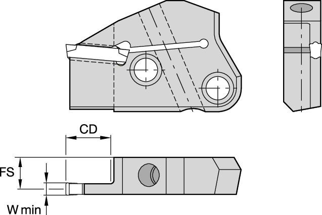 Lâminas modulares para abertura de canal e torneamento A4™ • Abertura de canal no diâmetro externo