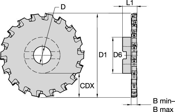 KSSM™ Slotting Cutters - 1/2" IC Inserts - KSSS™ Shell Mount - .709–.813" Adjustment Range - Inch 2268727 - Kennametal