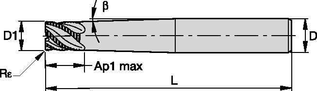 Solid Carbide End Mill for Roughing of Steels and Hard Materials