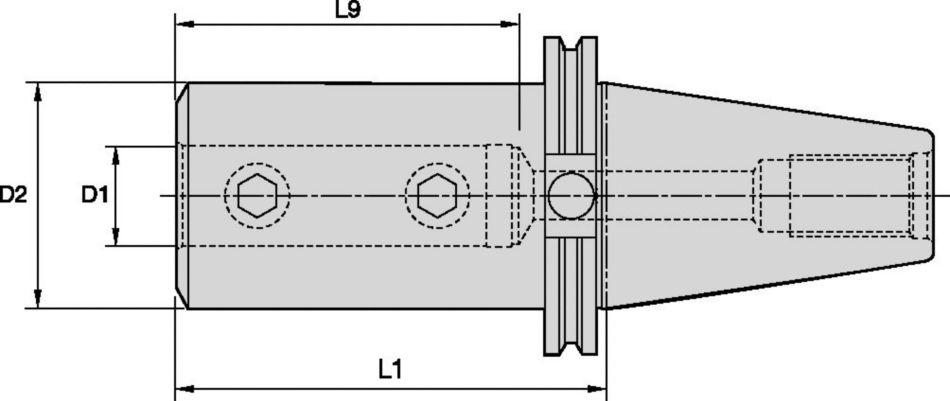 Aufnahme für Zylinderschaft mit Spannflächen