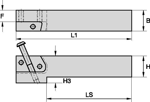 WMT Modular Toolholders • Straight Mount • Grooving, Cut-Off, Face Grooving • Inch