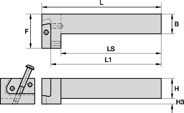 WMT™ WGMEL2525 Modular Toolholder 5514978 - Widia