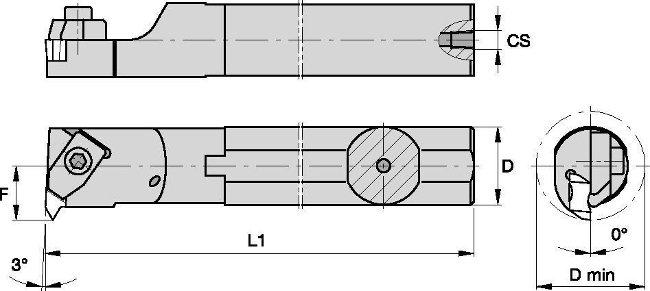 TopThread™ A24NER3 Boring Bar 3632115 - Widia