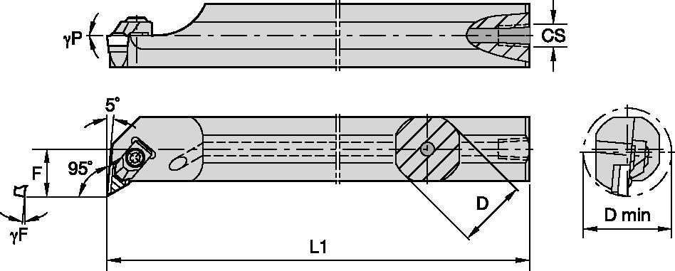 Top Notch™ A12SNKLCL05 Boring Bar 1095909 - Kennametal