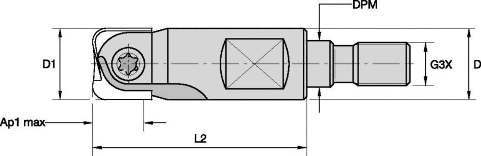KDMT Flat Bottom and Back Draft Finishing End Mill • Screw-On End Mills • Metric
