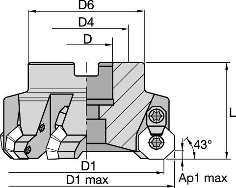 KSOM - Shell Mills - Screw Wedge Clamping - Coarse Pitch - Metric 2252793 - Kennametal