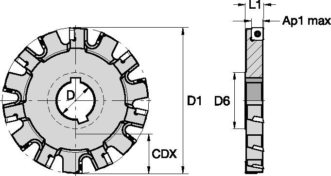 Slot milling cutter for side milling in multiple materials