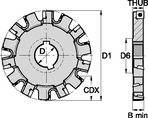 Slot milling cutter for full slot milling in multiple materials