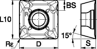 Inserts for KSSM 90° • SPCT10-LD
