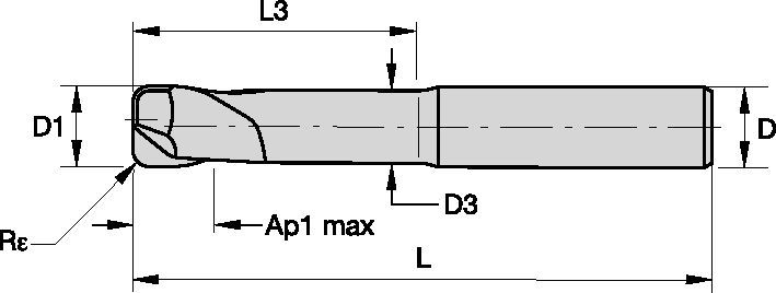 KenCut™ HM - F4AT-WSMLX - Torus - 4 Flutes - Extended Neck - Plain Shank - Metric 6524811 - Kennametal