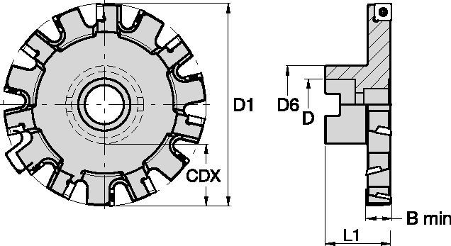 Slot milling cutter for full slot milling in multiple materials