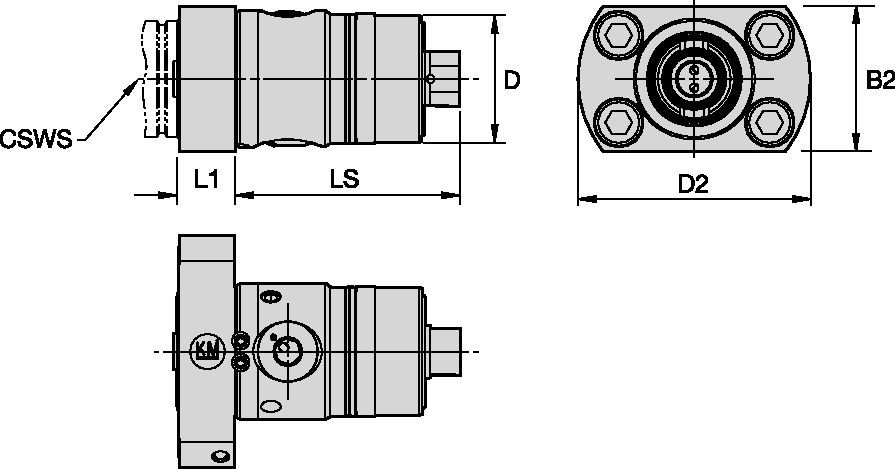 CL2NS-BC • Boring Cartridge, Side Access