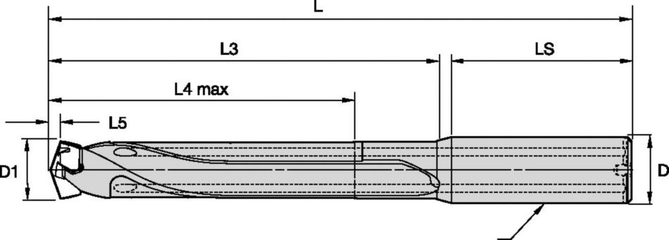 TDM1 5xD Straight Shk Inch Holemaking - 3851560 - WIDIA