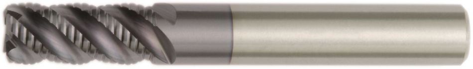Solid Carbide End Mill for Roughing of Stainless Steel, High-Temperature Alloys, and Hard Materials.