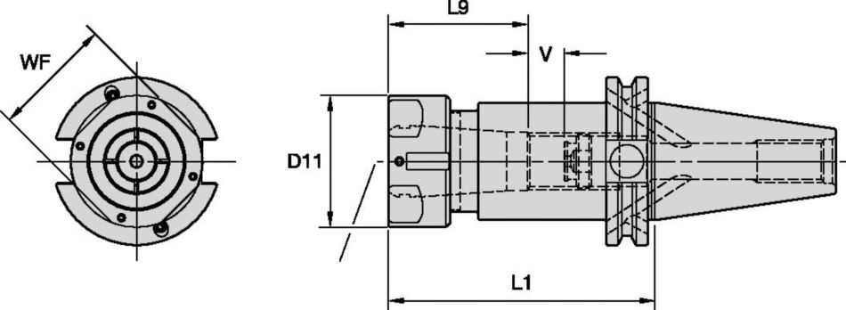 CAT Shank Tools TG Flush Face Single-Angle Collet Chucks