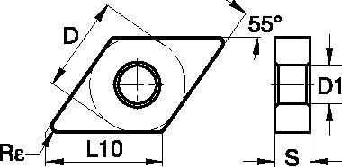 Kenloc™ DNGA150608T02020 ISO/ANSI Turning Insert 2952536 - Widia