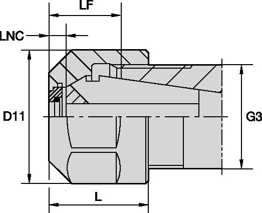 Tuercas de apriete ER hexagonales de refrigerante