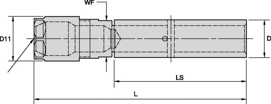 Portaherramientas flotante de pasador doble DA 08-SS: pulgadas