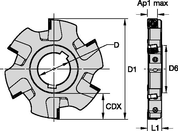 Slot milling cutter for side milling in multiple materials