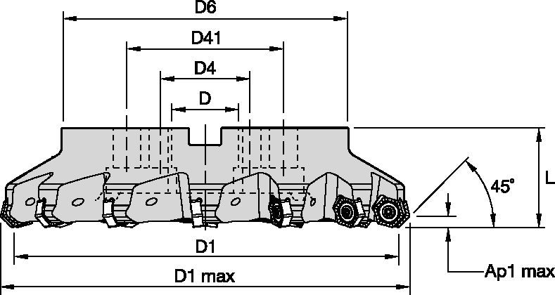 Dodeka MAX™ 45° • Shell Mill • Metric