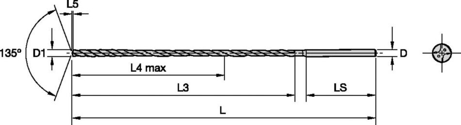 Solid Carbide Deep Hole Drill for Steels and Cast Iron