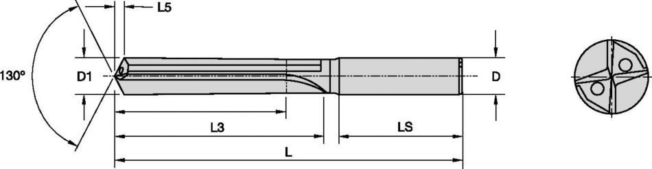 Solid Carbide Drill for Close Tolerances in Gray Cast Iron, Nodular Iron, and Non-Ferrous Materials.