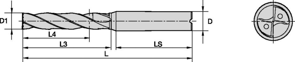 Solid Carbide Flat Bottom Drill for Steel and Cast Iron