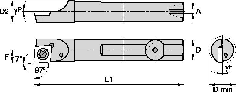 Screw-On A03XSC7DL12 Boring Bar 1289015 - Kennametal