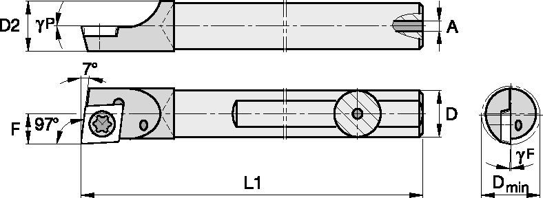 Screw-On E25MSC7DR12 Boring Bar 1271036 - Kennametal