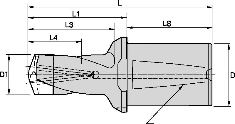 Modulární vrtáky • Přírubová stopka s Whistle Notch™ (WD)